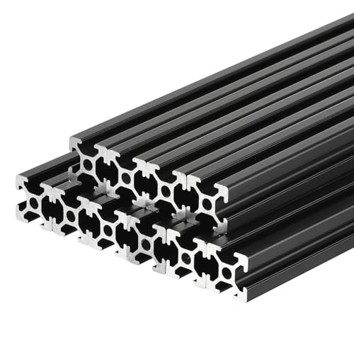 QUARKZMAN 2020 T-Nut Aluminiumprofil 100mm (3,9 Zoll) Schwarz Europäischer Standard Eloxierte Linearführung für 3D-Drucker Lasergravurmaschine 10 Stück von QUARKZMAN