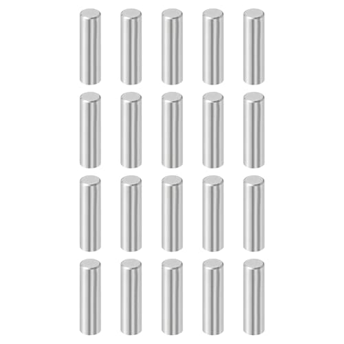 QUARKZMAN 20Stk 8mm x 28mm Dübelstifte, 304 Edelstahl Zylindrische Regalstützstifte Positionierstifte Regalbefestigungselemente für Bücherregal Schrank Möbelkomponente (GB119), Silber von QUARKZMAN