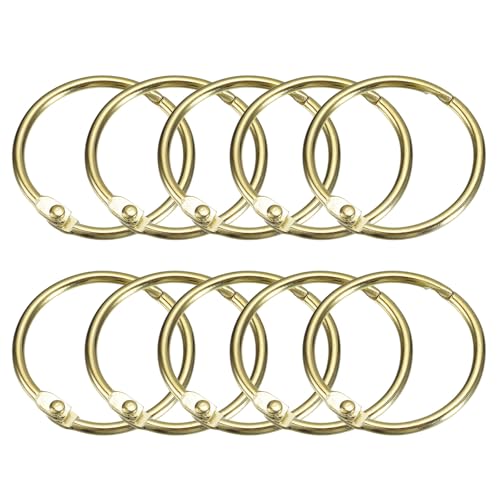 QUARKZMAN 20Stk Dusche Vorhang Ringe - Karbonstahl Runde Schnapp Dusche Vorhang Haken 1.22" Lose Blatt Binderinge für Dusche Vorhang Stangen (Gold) von QUARKZMAN