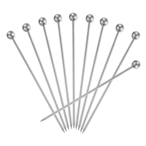 QUARKZMAN 20Stk Edelstahl Cocktail Zahnstocher 4.25" Metall Cocktail Spieße Obst Sticks Wiederverwendbar Lange Martini Spieße Cocktail Spieße für Party Getränke Appetitanreger Silber Kugel QUARKZMAN 20Stk Edelstahl Cocktail Zahnstocher 4.25" Metall Cocktail Spieße Obst Sticks Wiederverwendbar Lange Martini Spieße Cocktail Spieße für Party Getränke Appetitanreger Silber Kugel von QUARKZMAN