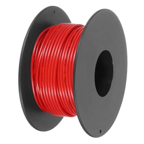 QUARKZMAN 22AWG Silikon Elektrischer Draht Kabel, UL1007 300V 15m Litzenkabel aus Verzinntem Kupferdraht Flexible PVC Anschlussdraht mit Spule für DIY Modelle Lampen Haushaltsgeräte, Rot von QUARKZMAN