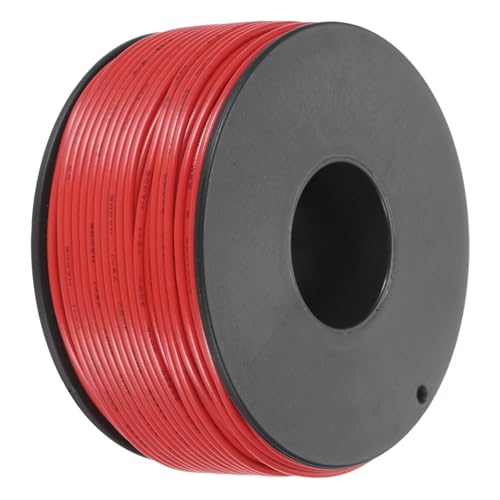 QUARKZMAN 24 AWG 0.2mm² Flexibel PVC Elektronik Kabel 50m, 1.4mm OD Verzinnter Kupferdraht für RC-Flugzeuge, Lastwagen, Auto, DIY Batterieklemmenkabel (Rot） von QUARKZMAN
