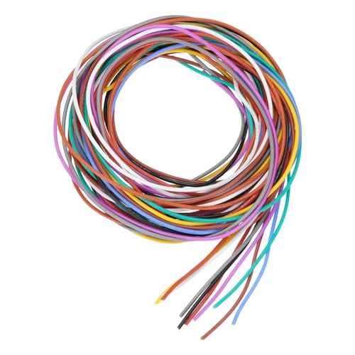 QUARKZMAN 24 AWG 0.2mm² Flexibel PVC Elektronik Kabel 1.5m, 1.6mm OD Verzinnter Kupferdraht für RC-Flugzeuge, Lastwagen, Auto, DIY Batterieklemmenkabel (10 Farben） von QUARKZMAN
