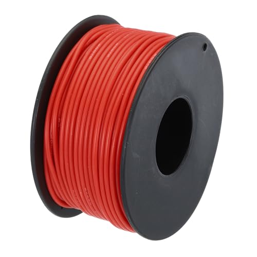 QUARKZMAN 24AWG Kabel Elektrischer Draht 0,21 mm² Verzinntes Kupferkabel 30 Meter, Stromkabel Hohe Temperatur Leitung Erdkabel Litzenkabel Elektro Klingeldraht für Kfz Kabelkanal, Rot von QUARKZMAN