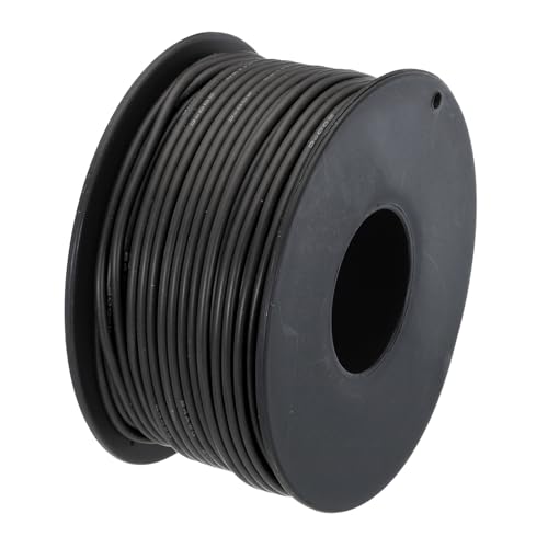 QUARKZMAN 24AWG Kabel Elektrischer Draht 0,21 mm² Verzinntes Kupferkabel 30 Meter, Stromkabel Hohe Temperatur Leitung Erdkabel Litzenkabel Elektro Klingeldraht für Kfz Kabelkanal, Schwarz von QUARKZMAN