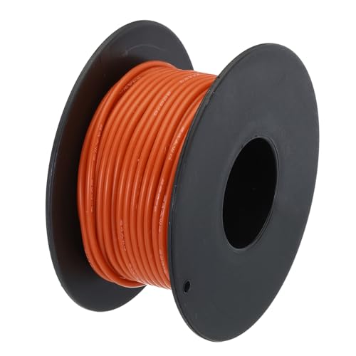 QUARKZMAN 24AWG Kabel Elektrischer Draht 0,21 mm² Verzinntes Kupferkabel 15 Meter, Stromkabel Hohe Temperatur Leitung Erdkabel Litzenkabel Verlängerungskabel für Kfz Kabelkanal, Orange von QUARKZMAN