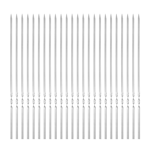 QUARKZMAN 24 Stück Schaschlikspieße Edelstahl 30cm x 0,32cm Edelstahl Flachstäbe Wiederverwendbare BBQ Grillspieße Outdoor Grill Grillen Stick für Fleisch Garnelen Obst Gemüse QUARKZMAN 24 Stück Schaschlikspieße Edelstahl 30cm x 0,32cm Edelstahl Flachstäbe Wiederverwendbare BBQ Grillspieße Outdoor Grill Grillen Stick für Fleisch Garnelen Obst Gemüse von QUARKZMAN
