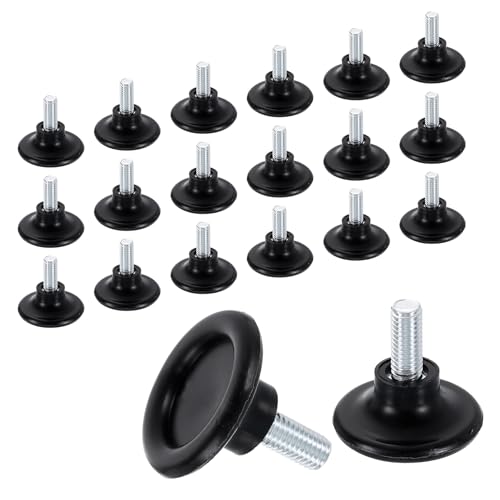 QUARKZMAN 24Stk M8 Gewinde Möbel Füße Nivellierer 38x19mm Verstellbare Nivellierung Tisch Füße Aufschraubbare Möbelgleiter Nivellierung Für Stuhl Hocker Beine Schwarz von QUARKZMAN