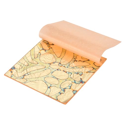 QUARKZMAN 25 Stück Blattgoldblätter 5,5" x 5,5" Imitationsgoldfolienblätter Marmoriertes Booklet mit Muster für Basteln, Bilderrahmen, Nägel und DIY-Kunstdekoration, Goldkoralle QUARKZMAN 25 Stück Blattgoldblätter 5,5" x 5,5" Imitationsgoldfolienblätter Marmoriertes Booklet mit Muster für Basteln, Bilderrahmen, Nägel und DIY-Kunstdekoration, Goldkoralle von QUARKZMAN
