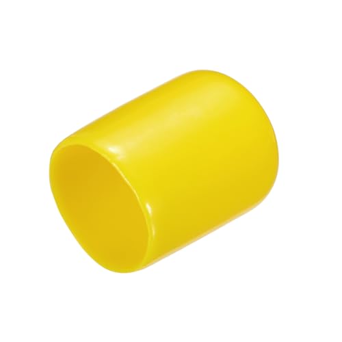 QUARKZMAN 25 Stück Gummi-Endkappen 15mm ID Gummikappen, Runde Schutzkappen PVC Stopfen Abdeckkappen Lochstopfen Gleiter für Schrauben Gewindebolzen Drahtseile Rohr Möbelfüße, Gelb von QUARKZMAN
