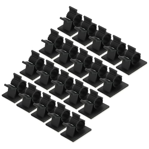 QUARKZMAN 25 Stück Kabelclips, 10-13mm Durchmesser Selbstklebende Nylon Kabelhalter, Verstellbare Kabelmanagement-Organizer-Klemme für PC Schreibtisch Büro, Schwarz von QUARKZMAN