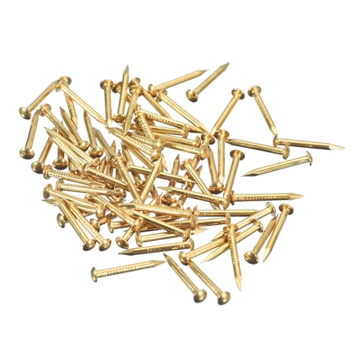 QUARKZMAN 250 Stück Messingnägel 1,5mmx15mm(DxL) Winzige Messing Nägel Hardware Nägel Kleine Nägel für Holz DIY Dekorative Boxen Haushaltszubehör, Messing Ton von QUARKZMAN