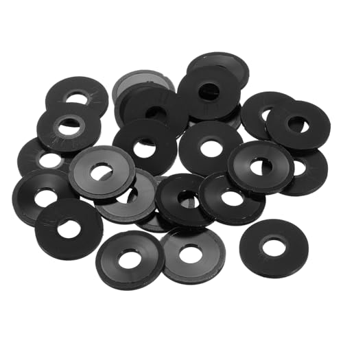 QUARKZMAN 25 Stück Nylon Unterlegscheiben, 10mm ID 25mm OD 2mm Thick Flachscheibe, Kunststoff Abstandshalter für Schrauben Bolzen Garten Wasserhahn Sanitär Reparatur, Schwarz von QUARKZMAN