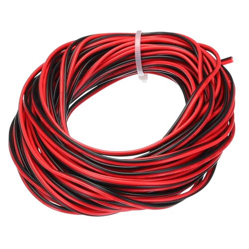 QUARKZMAN 26 Gauge 2 Conductor Parallel PVC Wire, 32.8 Ft Long 0.06" Dia Red Black 26 AWG Flexible Wire Extension Cord 300V for LED RGB Cable, Internal Wiring von QUARKZMAN
