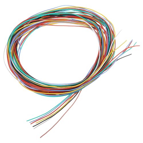 QUARKZMAN 26AWG Kabel Elektrischer Draht 0,13 mm² Verzinntes Kupferkabel 1,5 Meter Stromkabel 7 Farben, Hohe Temperatur Leitung Erdkabel Litzenkabel Verlängerungskabel für Kfz Kabelkanal von QUARKZMAN