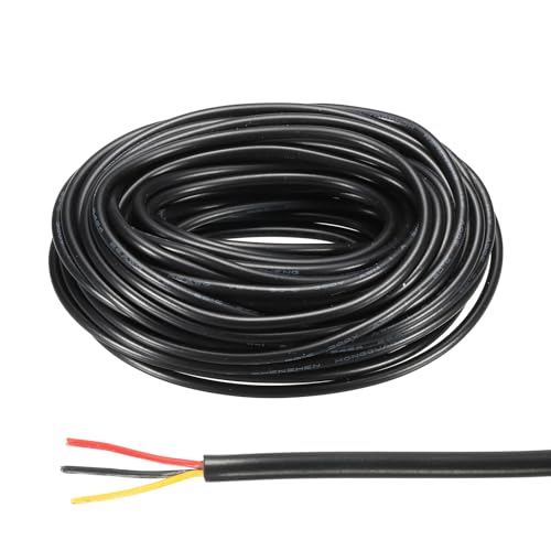 QUARKZMAN 26AWG Elektrisch Draht 3 Leitungen UL2464 LED Strom Beleuchtung Kabel Verzinkt Kupfer 32.8Ft Niedrig Spannung PVC Gehäuse Flexibel Erweiterung Schnur Schwarz für Lampen Beleuchtung von QUARKZMAN