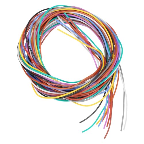 QUARKZMAN 28 AWG 0.088mm² Flexibel PVC Elektronik Kabel 1.5m, 1.2mm OD Verzinnter Kupferdraht für RC-Flugzeuge, Lastwagen, Auto, DIY Batterieklemmenkabel (10 Farben） von QUARKZMAN