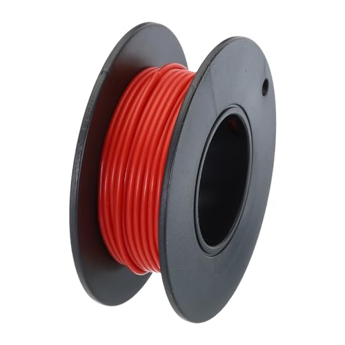QUARKZMAN 28AWG Kabel Elektrischer Draht 0,08 mm² Verzinntes Kupferkabel 6 Meter, Stromkabel Hohe Temperatur Leitung Erdkabel Litzenkabel Verlängerungskabel für Kfz Kabelkanal, Rot von QUARKZMAN