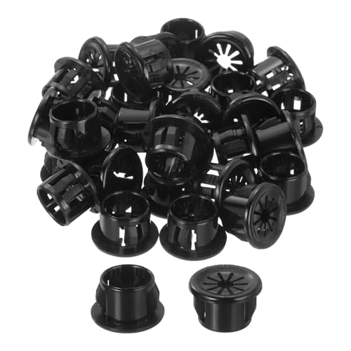 QUARKZMAN 28 Stück Kabeldurchführung Schreibtisch Schwarz, Nylon, 0,51" (13mm) Montage, Kabeldurchführung Tisch Rund für Tisch Büro Arbeitsplatten von QUARKZMAN