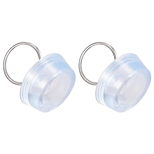 QUARKZMAN 29-32mm Gummi Waschbeckenstecker x 2Stk. Waschbecken Badewanne Ablassstopfen Bar Wasserstopper Dichtung mit Zugring für Badewanne, Bad und Waschbecken Klar Blau von QUARKZMAN