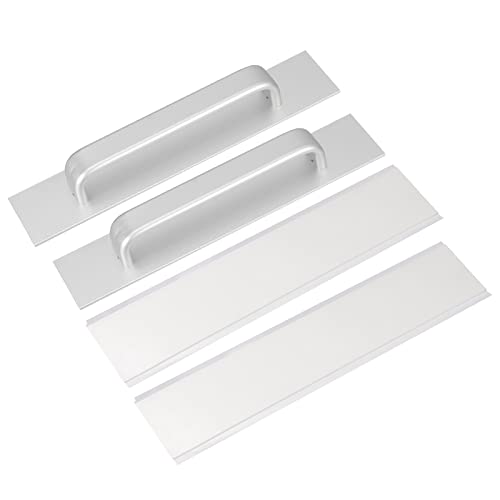 QUARKZMAN 2Pcs Selbstkleben Griffe Weiß Aluminiumlegierung Selbstklebende Instant Schublade Griffe Ziehen für Bad Schrank Kleiderschrank Kommode Fenster (200mm/7,87" Länge) von QUARKZMAN