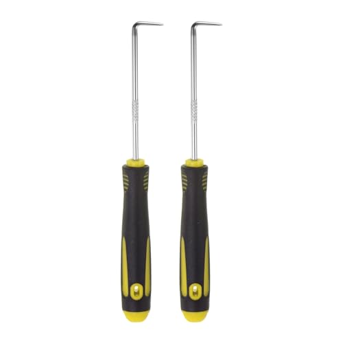 QUARKZMAN 2Stk 90 Grad Picks 165mm Zinklegierung Gummi Handgriff Runder Kfz Picker Werkzeug Set für Entfernung O Ringe Kleinsachen Schwarz Gelb von QUARKZMAN