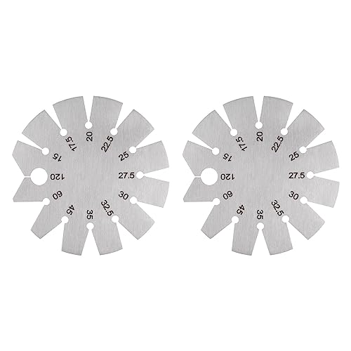 QUARKZMAN 2Stk Fasenlehre Edelstahl Axt Winkel Lehre 15-120° Knife Klinge Winkel Spurweite Runde Form für Messer Winkel Kontrolle von QUARKZMAN