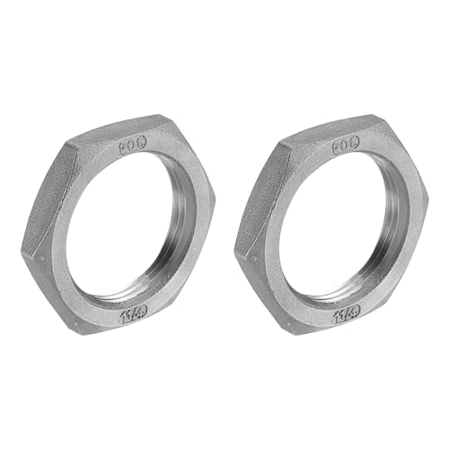 QUARKZMAN 2Stk Guss Rohr Fitting Sechskant Kontermutter 304 Edelstahl Sechskant Kontermutter 1 1/4" Innengewinde (DN32) für Festwasser Besen und Unterboden Reiniger von QUARKZMAN