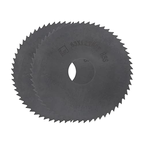 QUARKZMAN 2Stk Kreisförmig Sägeklingen 63mm x 16mm x 1.2mm 60 Zähne Nitride Beschichtet Schnellstahl (HSS) Fräsgeräte für Alulegierung Metall Plastik Holz von QUARKZMAN