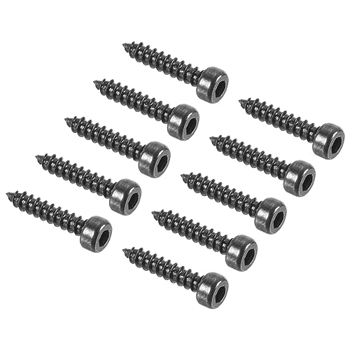 QUARKZMAN 2mm x 10mm Selbstschneidend Schrauben x 100Stk Voll Gewinde Karbonstahl Sechskant Flach Kopf Selbstschneidend Schrauben für Möbel Bett Stühle [Schwarz] von QUARKZMAN