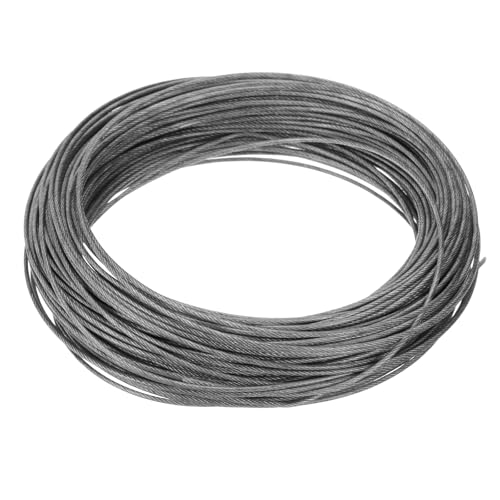 QUARKZMAN 3/64" (1.2mm) 304 Edelstahlseil Drahtseil 7 x 7 Stränge Kern 100ft (30m) PVC-beschichtetes Flugzeugdrahtseil für Bau im Freien Marine Rigging Decking Geländer von QUARKZMAN
