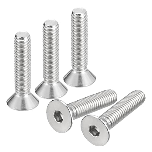 QUARKZMAN 5 Stk 3/8-16x1-3/4" Flach Senkkopf Steckdose Kappe Schrauben 304 Edelstahl Sechskant Steckdose Flachkopf Schrauben Voll Gewinde Senkkopf Bolzen von QUARKZMAN