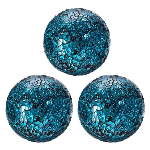 QUARKZMAN 3 Stück Dekorative Glasbälle 8cm Orbs Mittelstück Bälle Mosaik Glas Kugel Sphere für Deko Schalen Vasen Esstisch Party, Blau QUARKZMAN 3 Stück Dekorative Glasbälle 8cm Orbs Mittelstück Bälle Mosaik Glas Kugel Sphere für Deko Schalen Vasen Esstisch Party, Blau von QUARKZMAN