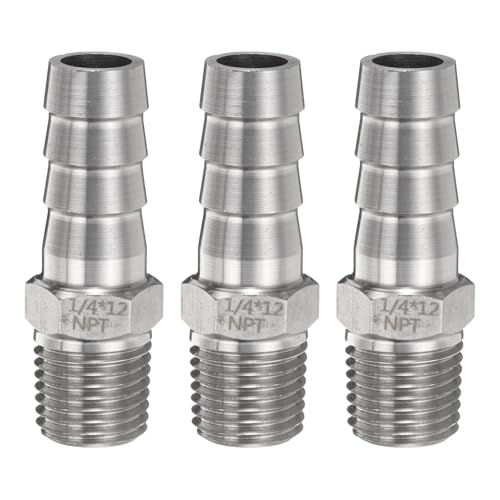 QUARKZMAN 3 Stück Edelstahl Schlauchstutzen 12mm Schlauchstutzen x 1/4" NPT Männlich Rohrverschraubung Reduzierstück Rohrfitting Kupplung Gewindeverbinder Adapter für Wasser Kraftstoff Luft QUARKZMAN 3 Stück Edelstahl Schlauchstutzen 12mm Schlauchstutzen x 1/4" NPT Männlich Rohrverschraubung Reduzierstück Rohrfitting Kupplung Gewindeverbinder Adapter für Wasser Kraftstoff Luft von QUARKZMAN