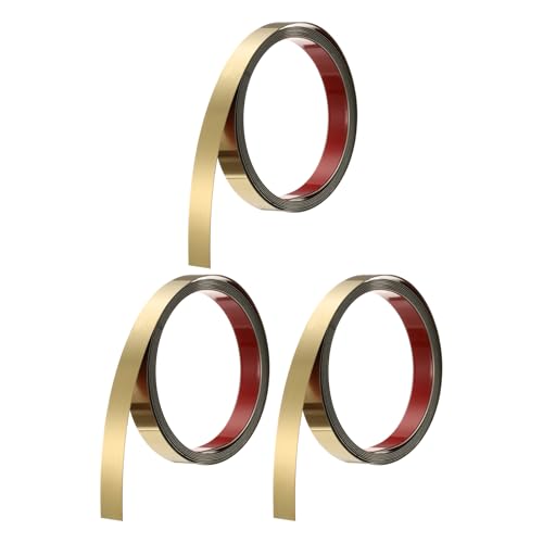 QUARKZMAN 3 Stück Edelstahl Wandleiste, 10 Ft x 0,79 Zoll, Selbstklebende Metallleiste, Selbstklebende Spiegelleiste Für Wand Decke Kamin Spiegelkanten Gebürstetes Gold QUARKZMAN 3 Stück Edelstahl Wandleiste, 10 Ft x 0,79 Zoll, Selbstklebende Metallleiste, Selbstklebende Spiegelleiste Für Wand Decke Kamin Spiegelkanten Gebürstetes Gold von QUARKZMAN