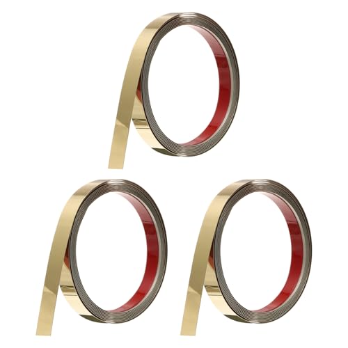 QUARKZMAN 3 Stück Edelstahl Wandleistenverkleidung, 10 Fuß x 0,59 Zoll, Selbstklebende Metallleiste, Selbstklebende Spiegelleiste für Wand Decke Kamin Spiegelkanten Spiegeltes Gold QUARKZMAN 3 Stück Edelstahl Wandleistenverkleidung, 10 Fuß x 0,59 Zoll, Selbstklebende Metallleiste, Selbstklebende Spiegelleiste für Wand Decke Kamin Spiegelkanten Spiegeltes Gold von QUARKZMAN