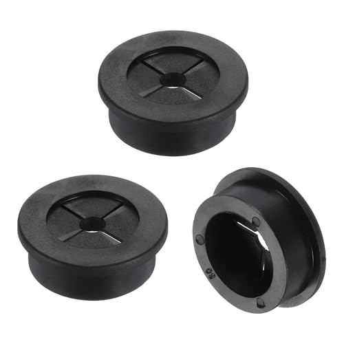 QUARKZMAN 3 Stück Kabeldurchführung, 1 3/16" Zoll (30mm) Schreibtischdurchführung Flexible Gummistopfen Draht Lochabdeckung für Büro Computer Schreibtisch Drahtorganizer, Schwarz von QUARKZMAN
