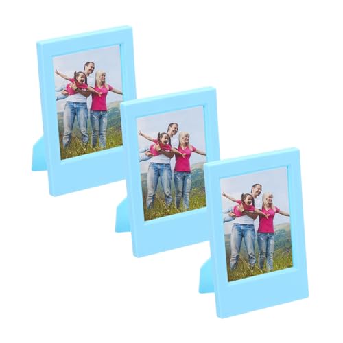 QUARKZMAN 3 Stück Mini-Bilderrahmen 2,4 x 3,5 Zoll Rechteckiger Fotorahmen, Blau von QUARKZMAN