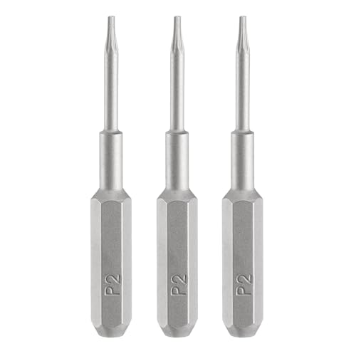 QUARKZMAN 3 Stück P2 Pentagon Schraubendreher Bit Set 5/32 Zoll Sechskantschaft 35mm/1,38 Zoll Länge Magnetisch 5 Punkt Kopf Hex Bits S2 Stahl Bitsatz für Elektroschrauber Akkuschrauber von QUARKZMAN