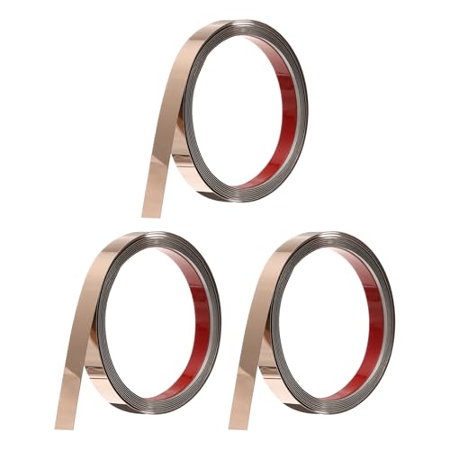 QUARKZMAN 3 Stücke Edelstahl Wandleiste, 10Ft x 0.59 Zoll, Selbstklebende Metallleiste, Selbstklebende Spiegelleiste für Wand Decke Kamin Spiegelkanten Gespiegeltes Roségold QUARKZMAN 3 Stücke Edelstahl Wandleiste, 10Ft x 0.59 Zoll, Selbstklebende Metallleiste, Selbstklebende Spiegelleiste für Wand Decke Kamin Spiegelkanten Gespiegeltes Roségold von QUARKZMAN