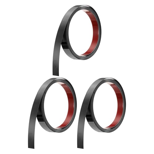 QUARKZMAN 3 Stücke Edelstahl Wandleiste, 10Ft x 0.79 Zoll, Abzieh- Und Klebeband Metallleiste, Selbstklebende Spiegelleiste Für Wand Decke Kamin Spiegelkanten Gebürstet Schwarz von QUARKZMAN