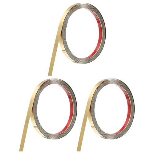 QUARKZMAN 3 Stücke Edelstahl Wandleistenverkleidung, 10 Fuß x 0,39 Zoll, Peel And Stick Metallleiste, Selbstklebende Spiegelleiste Für Wand Decke Kamin Spiegelkanten Gebürstetes Gold QUARKZMAN 3 Stücke Edelstahl Wandleistenverkleidung, 10 Fuß x 0,39 Zoll, Peel And Stick Metallleiste, Selbstklebende Spiegelleiste Für Wand Decke Kamin Spiegelkanten Gebürstetes Gold von QUARKZMAN