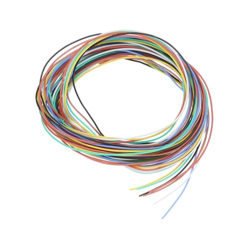 QUARKZMAN 30 AWG 0.055mm² Flexibel PVC Elektronik Kabel 1.5m, 0.8mm OD Verzinnter Kupferdraht für RC-Flugzeuge, Lastwagen, Auto, DIY Batterieklemmenkabel (7 Farben） von QUARKZMAN