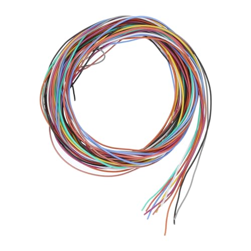 QUARKZMAN 30 AWG 0.055mm² Flexibel PVC Elektronik Kabel 1.5m, 0.8mm OD Verzinnter Kupferdraht für RC-Flugzeuge, Lastwagen, Auto, DIY Batterieklemmenkabel (10 Farben） von QUARKZMAN
