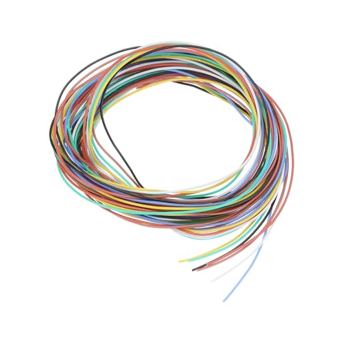 QUARKZMAN 30 AWG 0.055mm² Flexibel PVC Elektronik Kabel 3m, 0.8mm OD Verzinnter Kupferdraht für RC-Flugzeuge, Lastwagen, Auto, DIY Batterieklemmenkabel (7 Farben） von QUARKZMAN