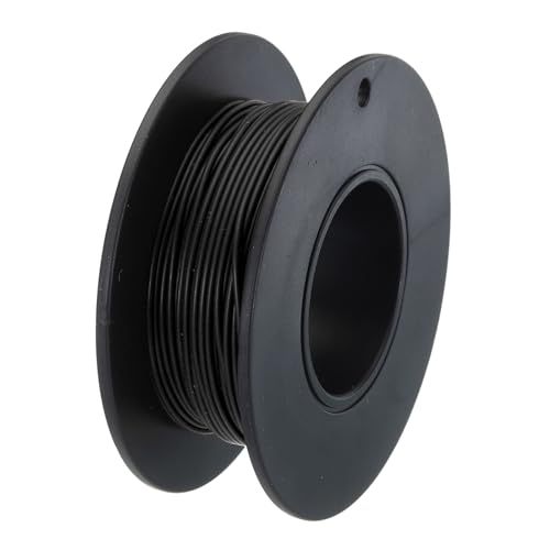 QUARKZMAN 30AWG Kabel Elektrischer Draht 0,05 mm² Verzinntes Kupferkabel 15 Meter, Stromkabel Hohe Temperatur Leitung Erdkabel Litzenkabel Verlängerungskabel für Kfz Kabelkanal, Schwarz von QUARKZMAN