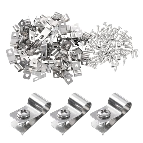 QUARKZMAN 30 Stück Drahtzaun Clips 6 mm Edelstahl Zaun Drahtklemmen Landwirtschaftliche Zaunmontage Clips mit 30 Stück Schrauben zur Befestigung von 12-16 Gauge Drähten von QUARKZMAN