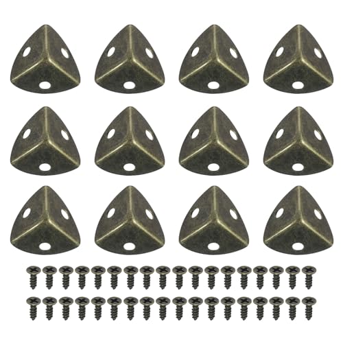 QUARKZMAN 30 Stück Metallkisten-Eckenschützer 1,18"x0,79" Tisch-Eckenschutz Dekorativ mit Montageschrauben für Aufbewahrungsboxen, Holztruhen, Bronze QUARKZMAN 30 Stück Metallkisten-Eckenschützer 1,18"x0,79" Tisch-Eckenschutz Dekorativ mit Montageschrauben für Aufbewahrungsboxen, Holztruhen, Bronze von QUARKZMAN