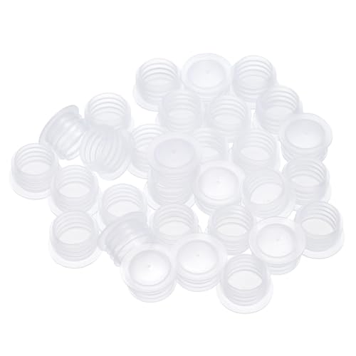 QUARKZMAN 30 Stück Salzstreuerstopfen 1/2 Zoll, Kunststoff Salzstreuer Stopfen Klar Ersatzstopfen Flaschenkappen Wiederverwendbare Klare Runde Kunststoff-Endkappe für Flaschen Rohre von QUARKZMAN