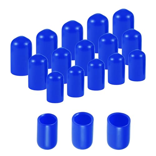 QUARKZMAN 30 Stück Gummi Endkappen 7/10/12mm Gummikappen, Runde Kunststoffkappen Abdeckkappen Schutzkappen Stopfen für Metallstäbe Elektrokabeln Rohr Schrauben Bolzen Flaschen, Blau von QUARKZMAN